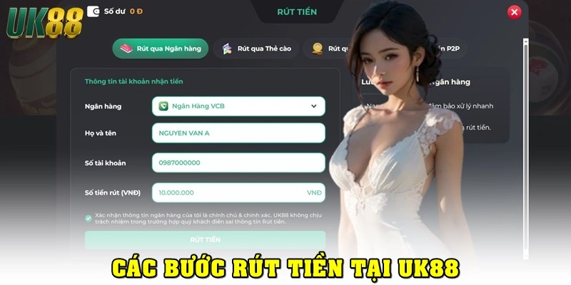 Hướng dẫn cách rút tiền UK88 mới nhất 2025