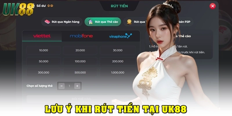 Cần lưu ý gì khi thực hiện rút tiền tại UK88